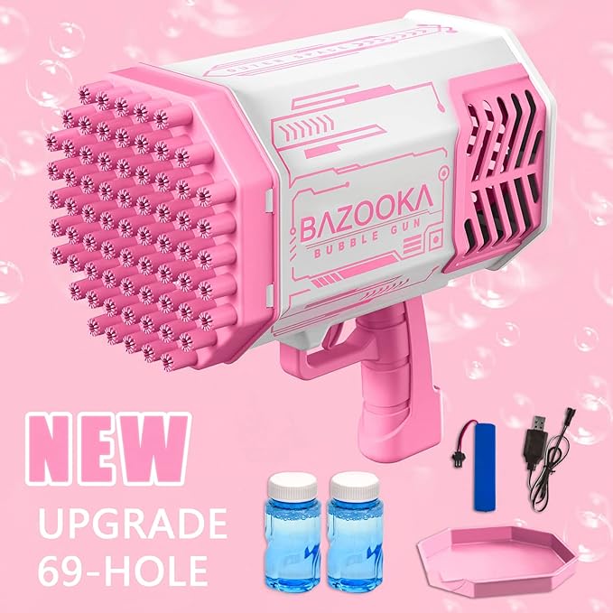 لعبة مسدس الفقاعات الآلي ذو 69 فتحة 