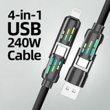 كابل USB C 4 في 1 بقوة 240 واط